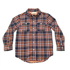 Crazy 8 Boy's Orange Plaid Flannel Size Small (5-6)